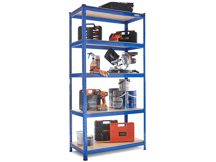 Warehouse light duty storage angle steel shelving with 5 layers